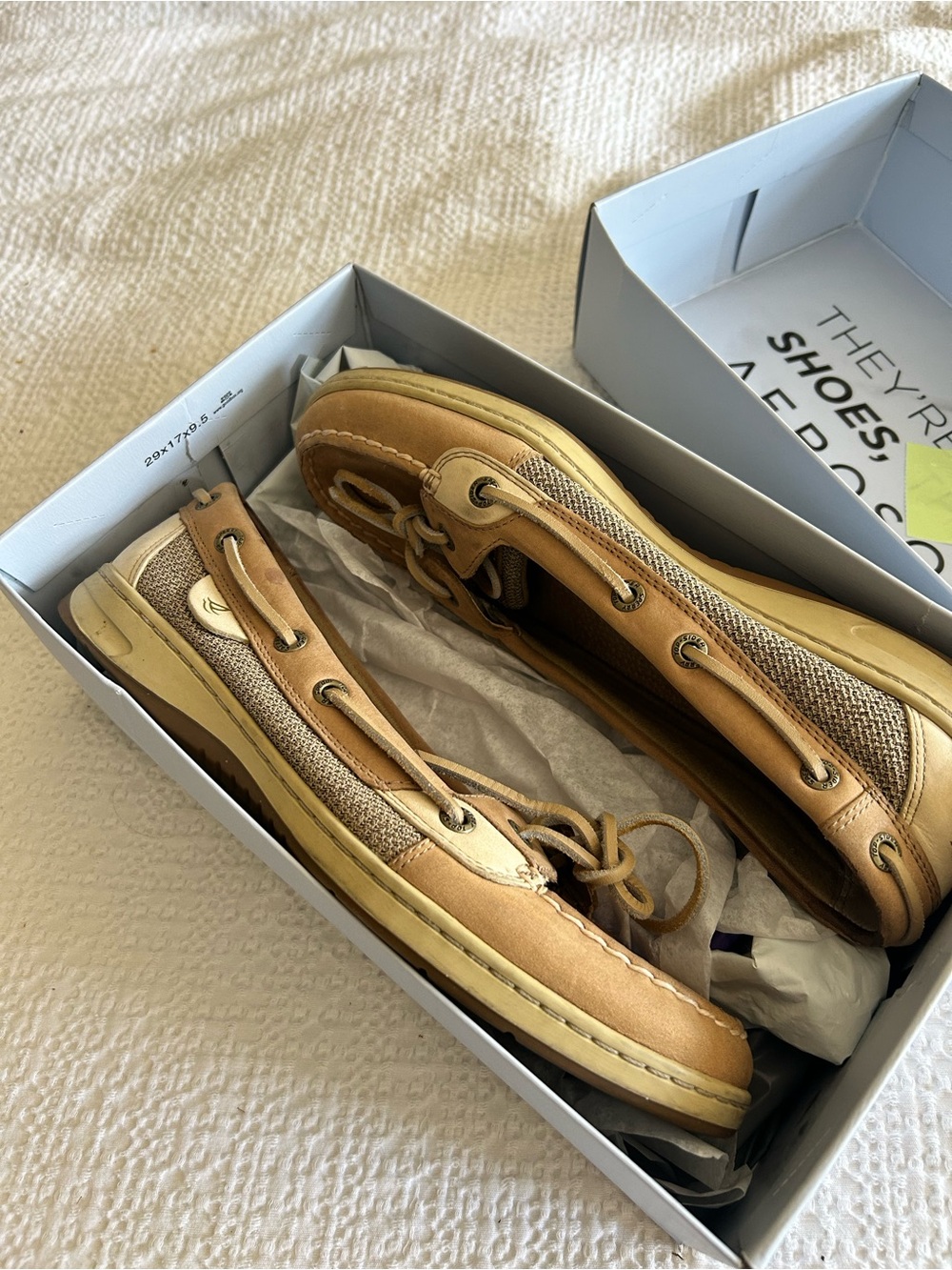 Sperry Tan & Beige Leather Boat Shoes
